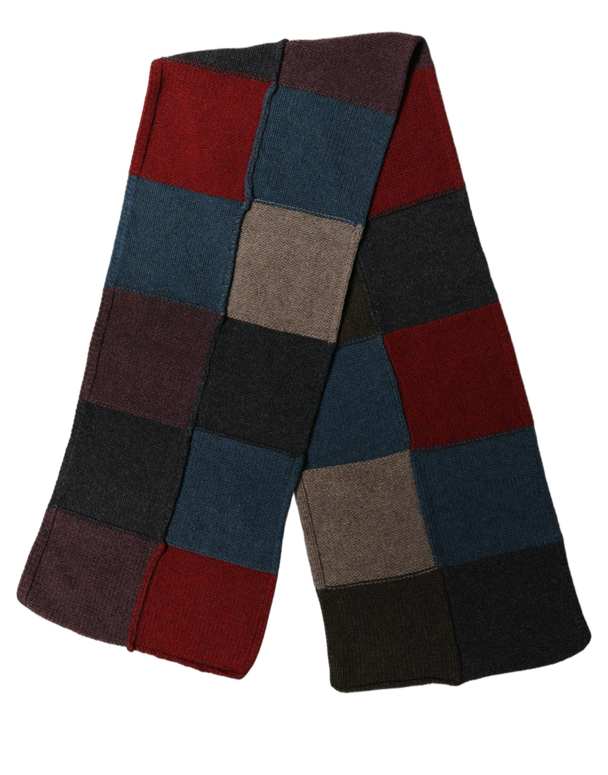 Dolce & Gabbana Patchwork Knitted Foulard Scarf