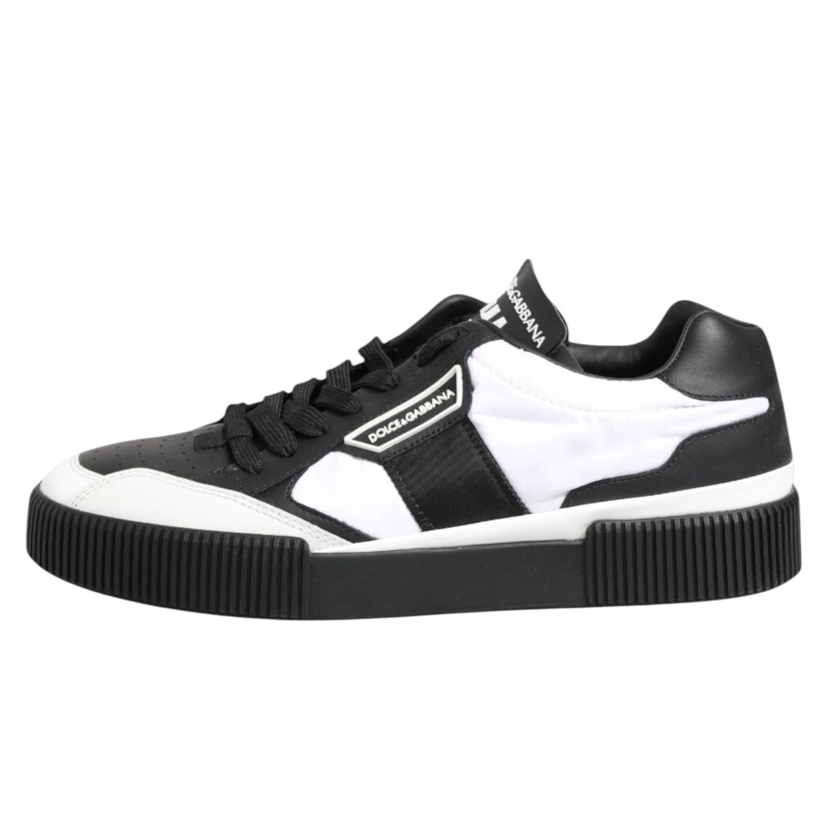 New Dolce & Gabbana Black White MIAMI Low Top Men Sneakers Shoes