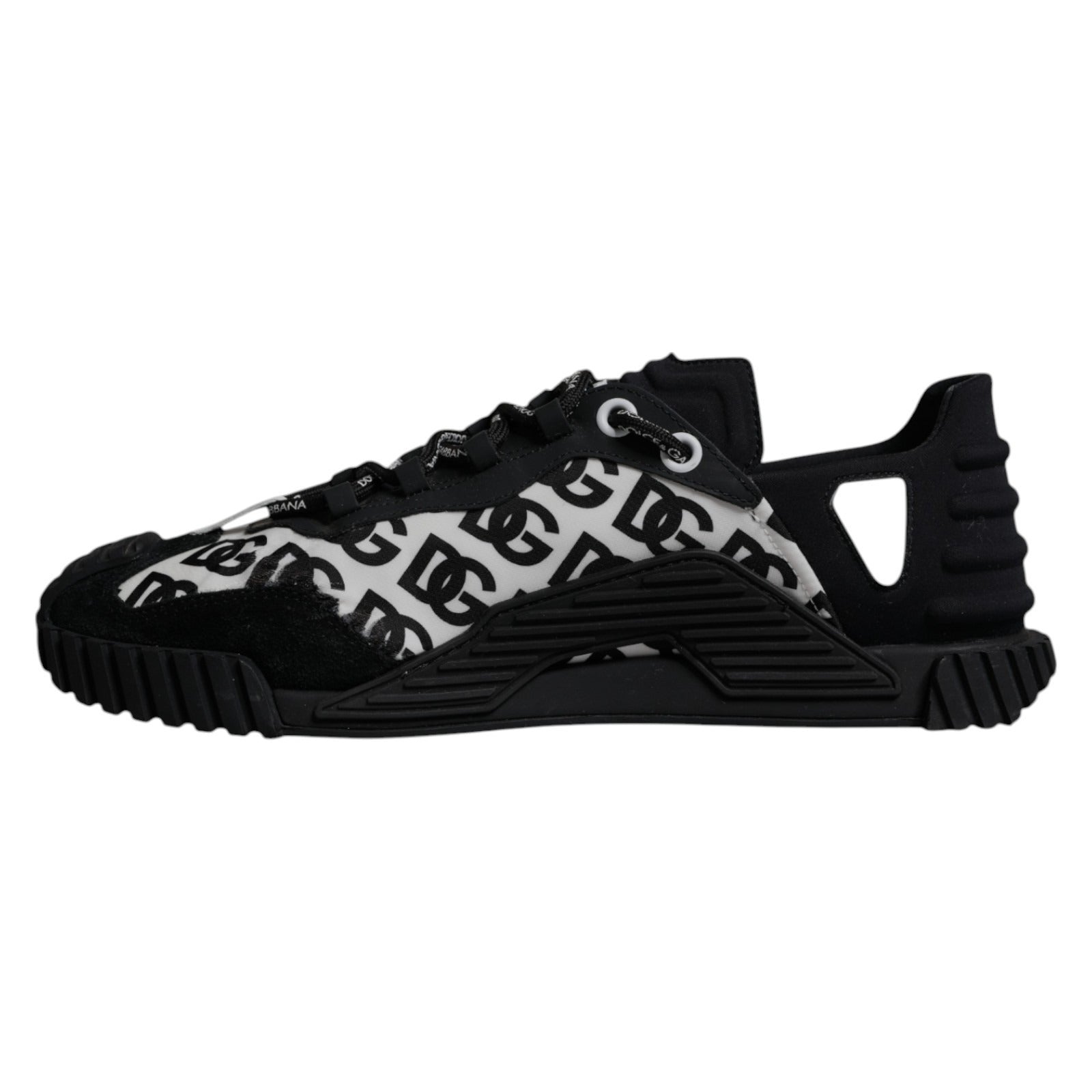 Dolce & Gabbana Black Logo Lace Up Low Top NS1 Sneakers Shoes