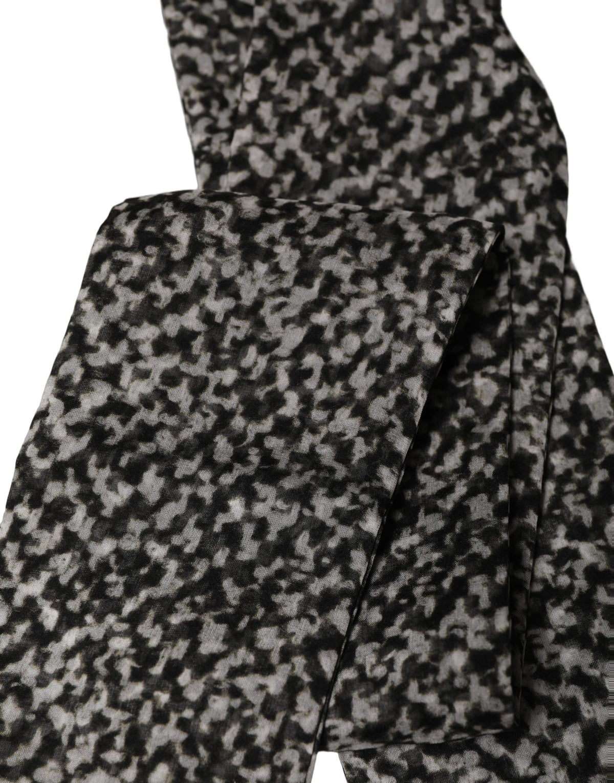 New Dolce & Gabbana Black White Herringbone Tweed Shawl Scarf