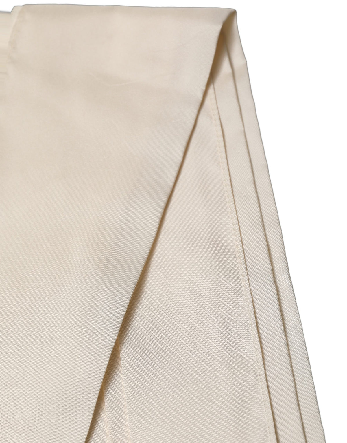 New Dolce & Gabbana Men Cream Satin Silk Fringed Neck Shawl Scarf