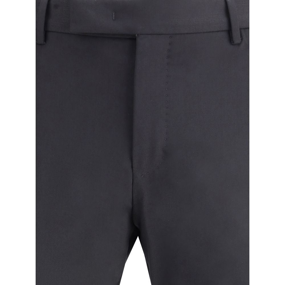 PT Torino Black Wool Casual Pants