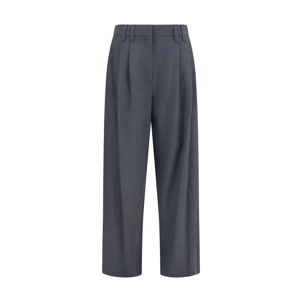 Brunello Cucinelli Gray Wool Dress Pants
