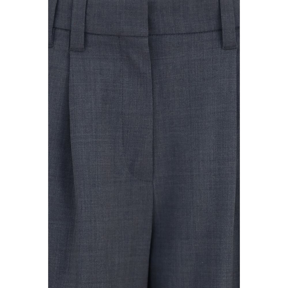 Brunello Cucinelli Gray Wool Dress Pants