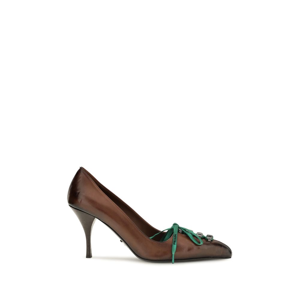 Prada Brown Leather Lace-Up