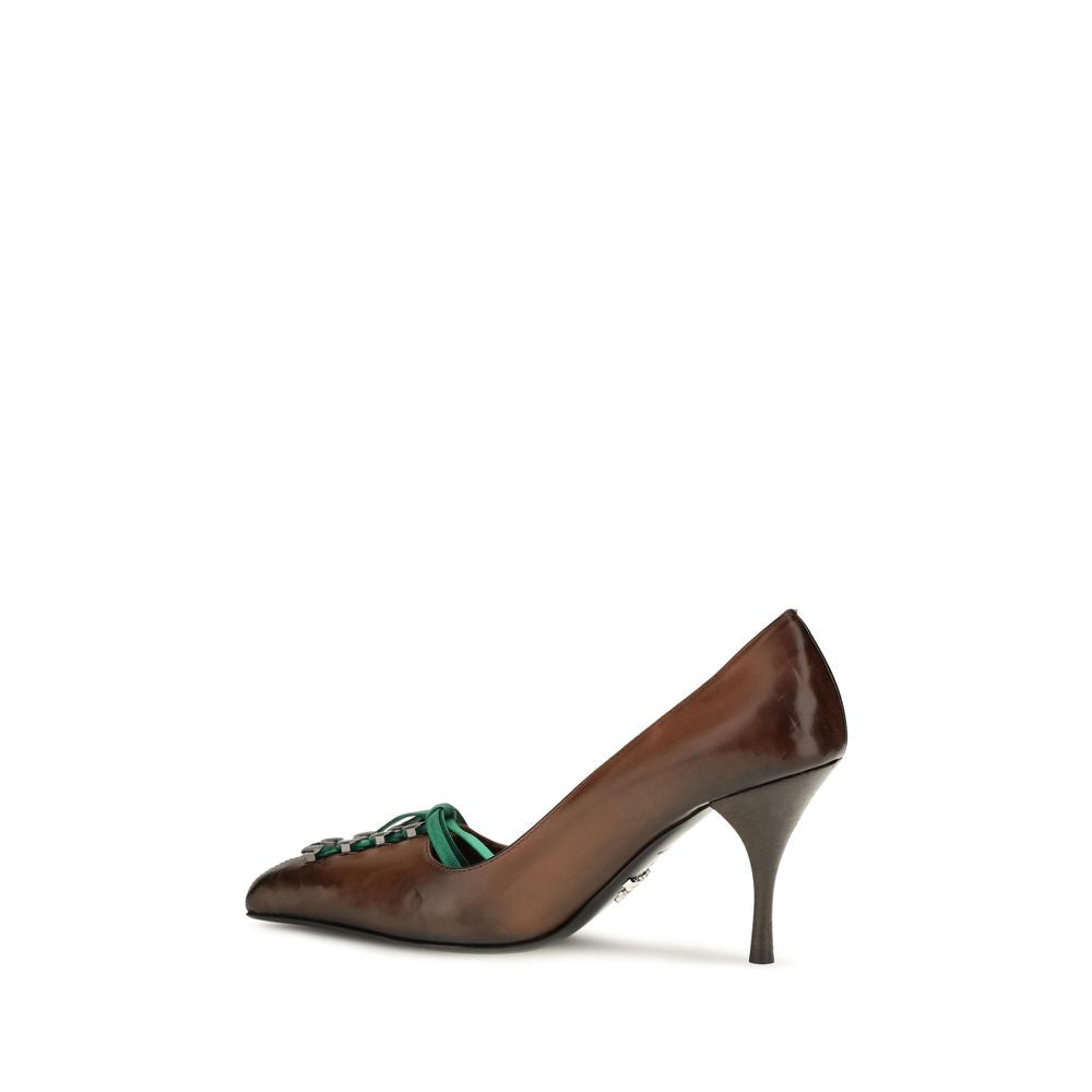 Prada Brown Leather Lace-Up