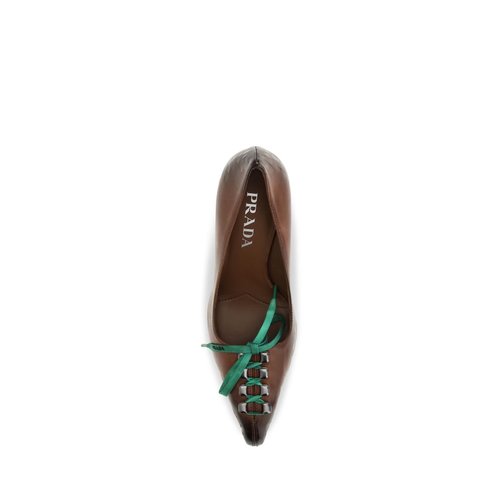 Prada Brown Leather Lace-Up