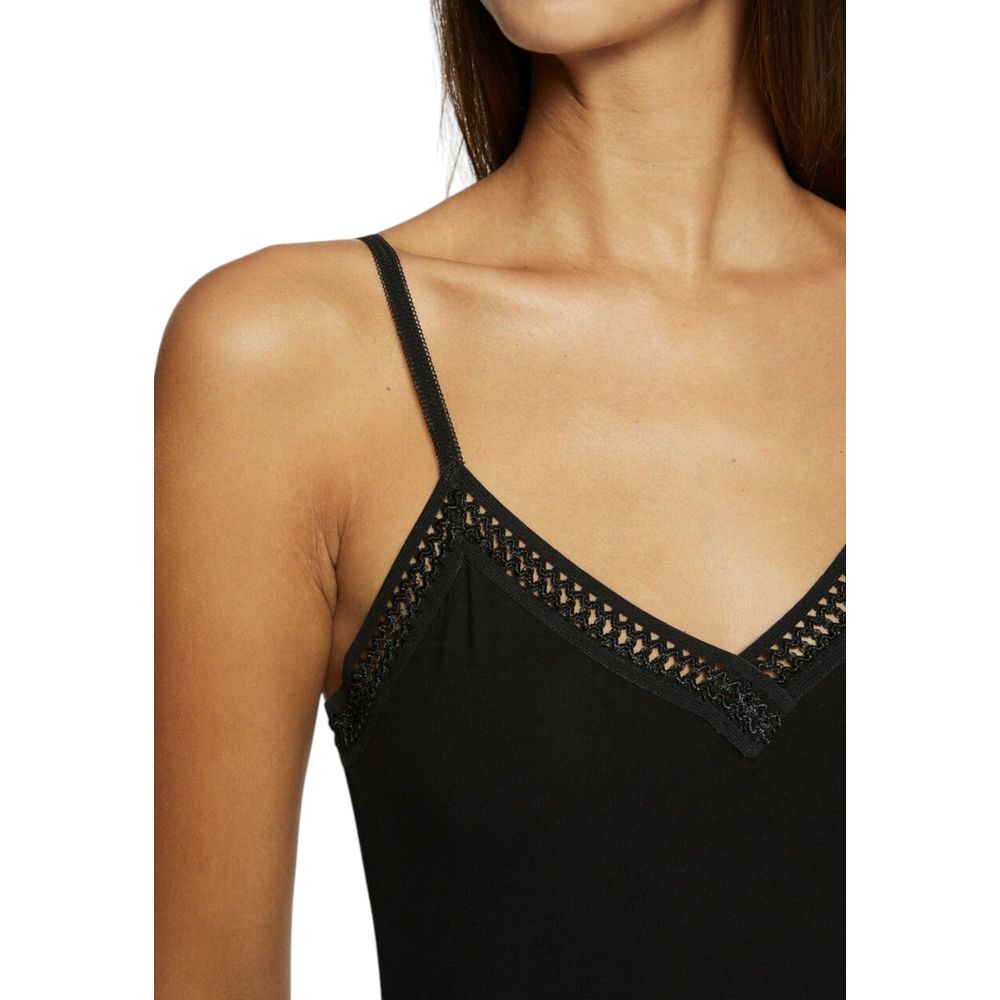 Morgan De Toi Black Viscose Tank Tops