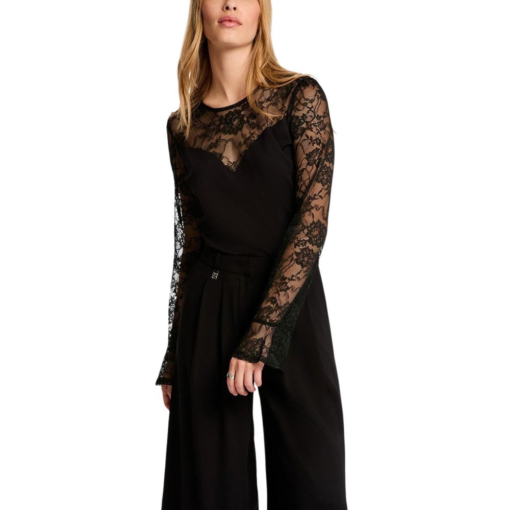 Morgan De Toi Black Viscose Long Sleeve T-Shirt