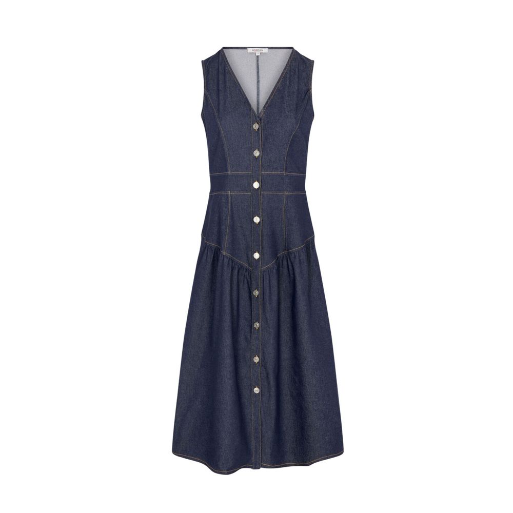 Morgan De Toi Blue Cotton Long Dress