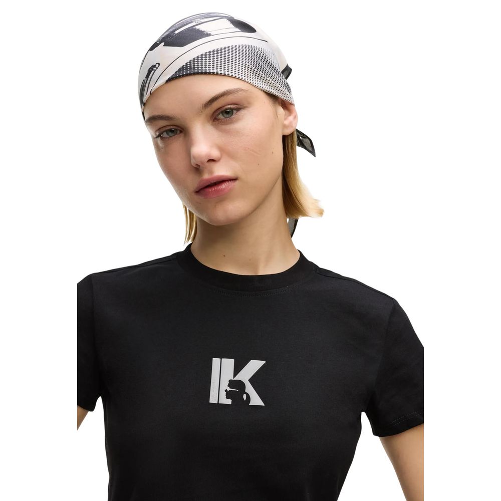 Karl Lagerfeld Black Cotton T-Shirt