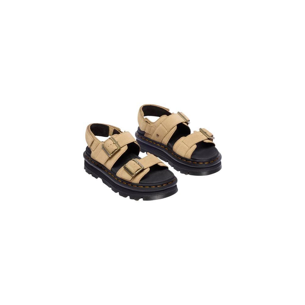 Dr. Martens Beige Leather Platform Sandals