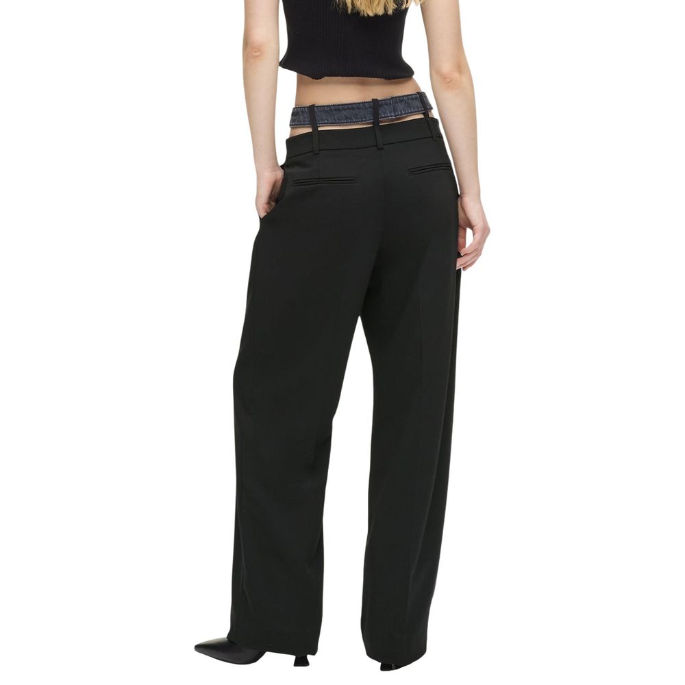 Karl Lagerfeld Black Polyester Casual Pants