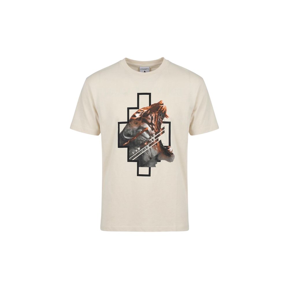 County of Milan Beige Cotton T-Shirt