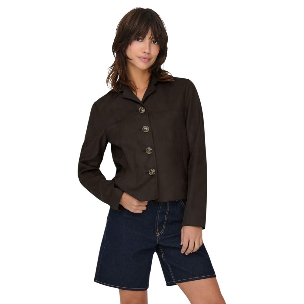Jacqueline De Yong Brown Full-Length Jacket