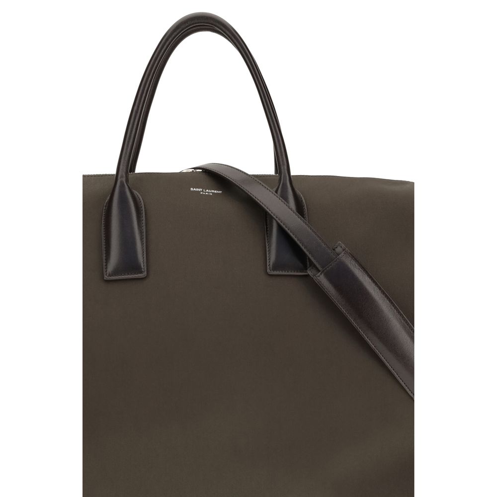 Saint Laurent Brown Leather Luggage And Travel