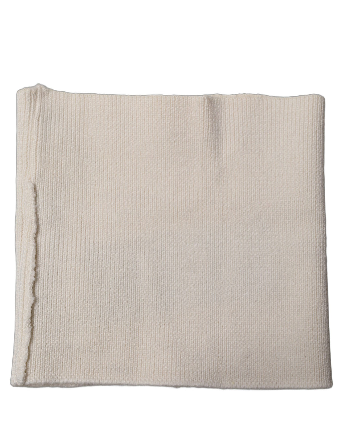 New Dolce & Gabbana Men White Knitted Neck Warmer Scarf