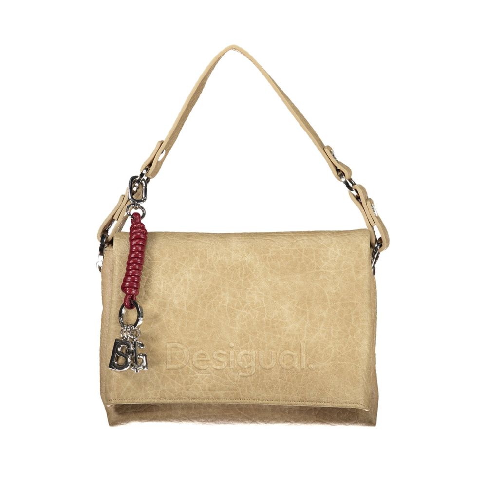 Desigual Beige Women's Bag with Removable Strap and Compartments