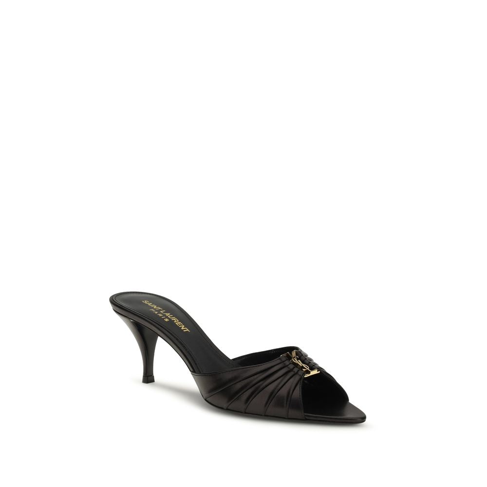 Saint Laurent Black Leather Sandals