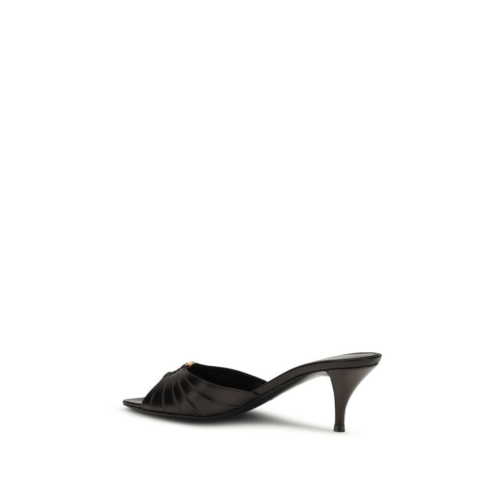 Saint Laurent Black Leather Sandals