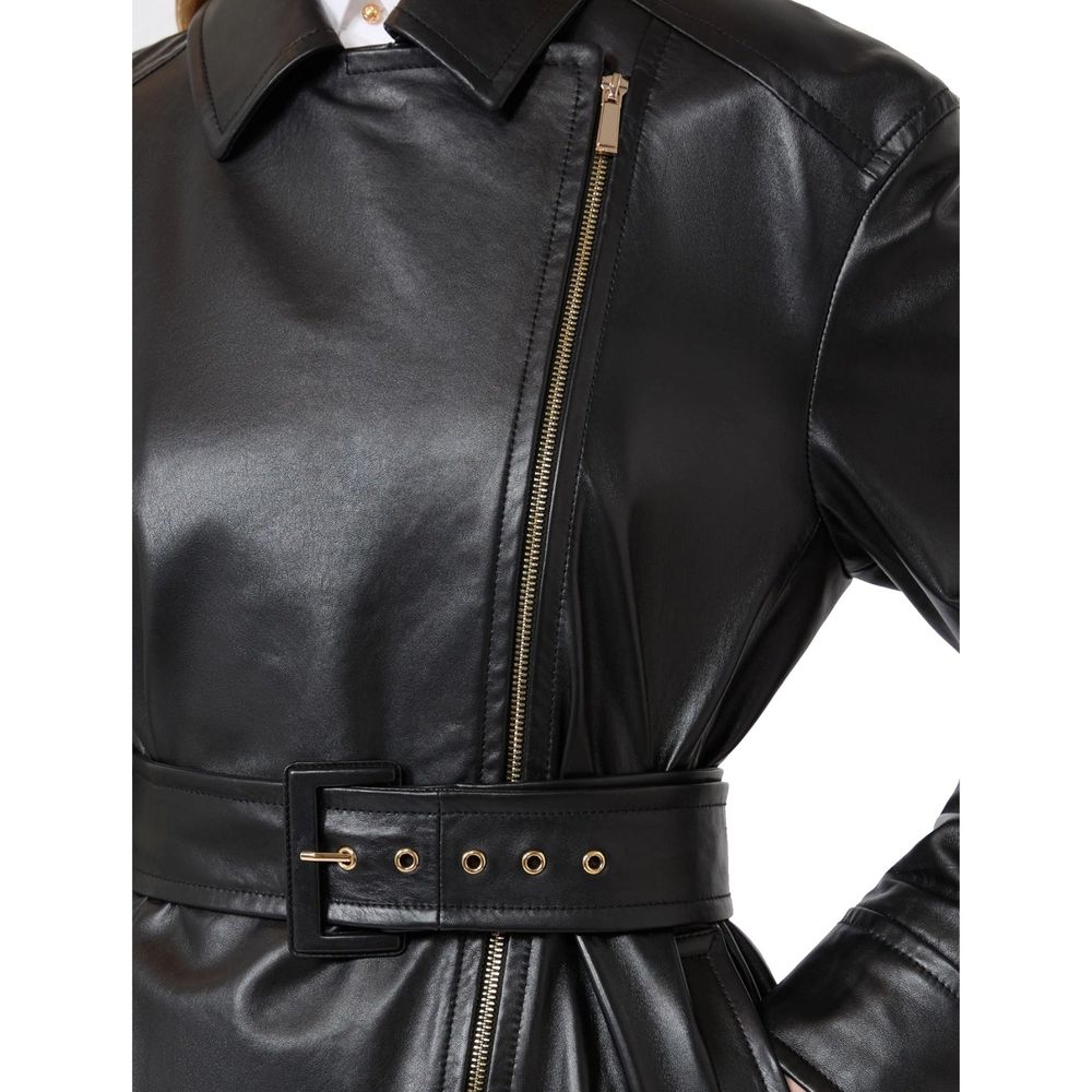 Max Mara Black skin Leather Jacket