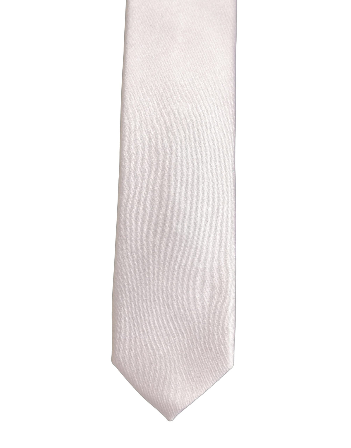 Dolce & Gabbana Men Off White Silk Satin Adjustable Tied Necktie Tie
