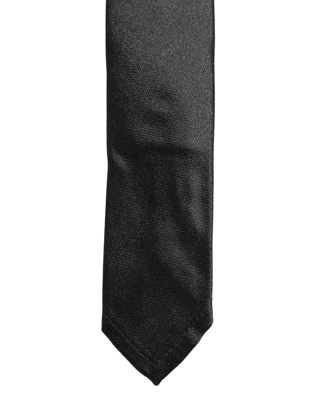 Dolce & Gabbana Men Black Satin Silk Classic Adjustable Tied Necktie Tie