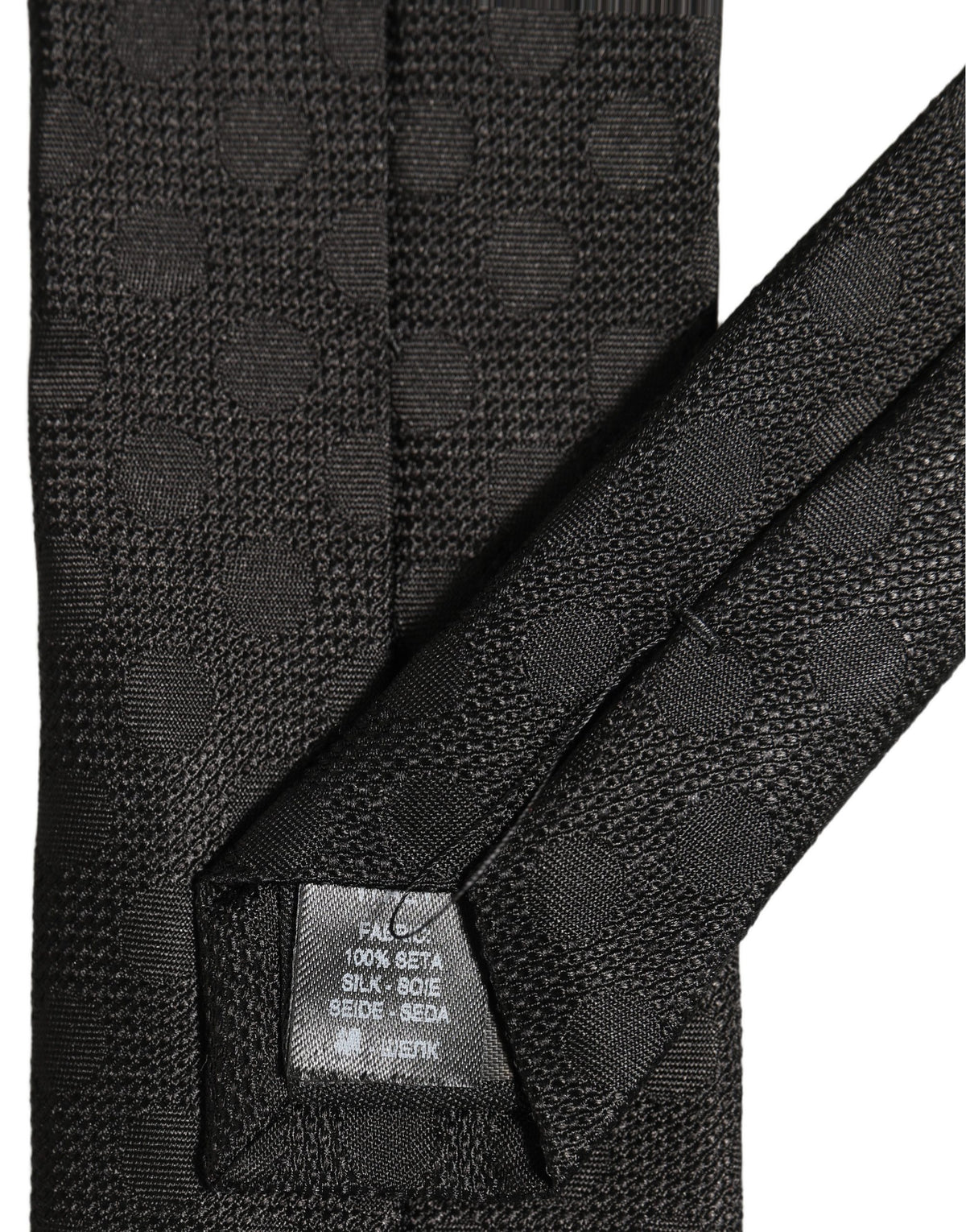 Dolce & Gabbana Black Polka Dot Jacquard Silk Adjustable Tied Necktie Tie