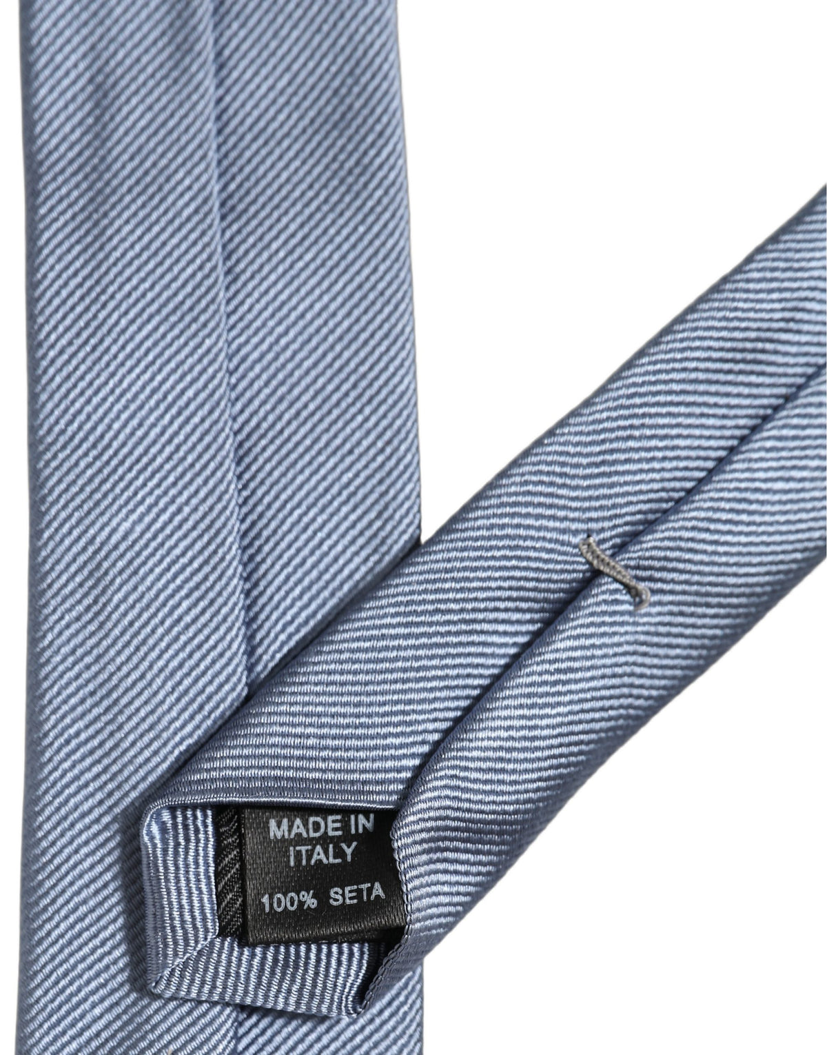 Dolce & Gabbana Men Light Blue Textured Silk Adjustable Tied Necktie Tie