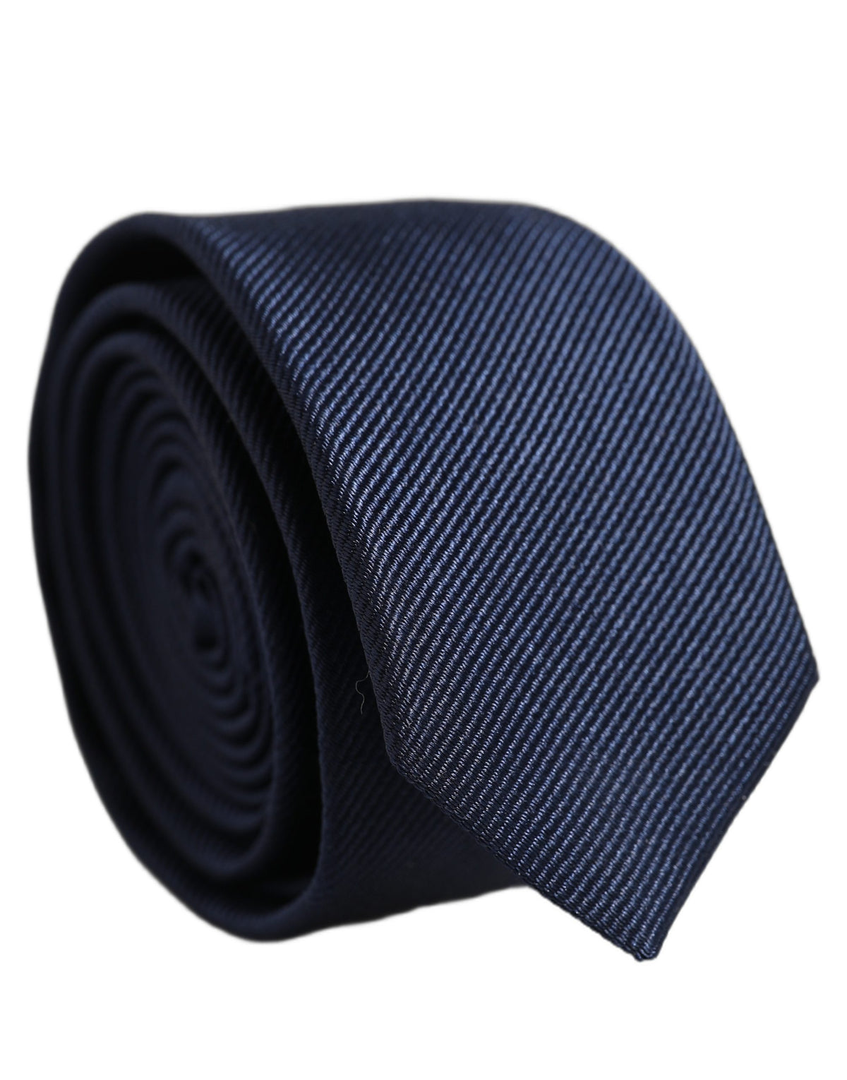 Dolce & Gabbana Men Dark Blue Textured Silk Adjustable Tied Necktie Tie