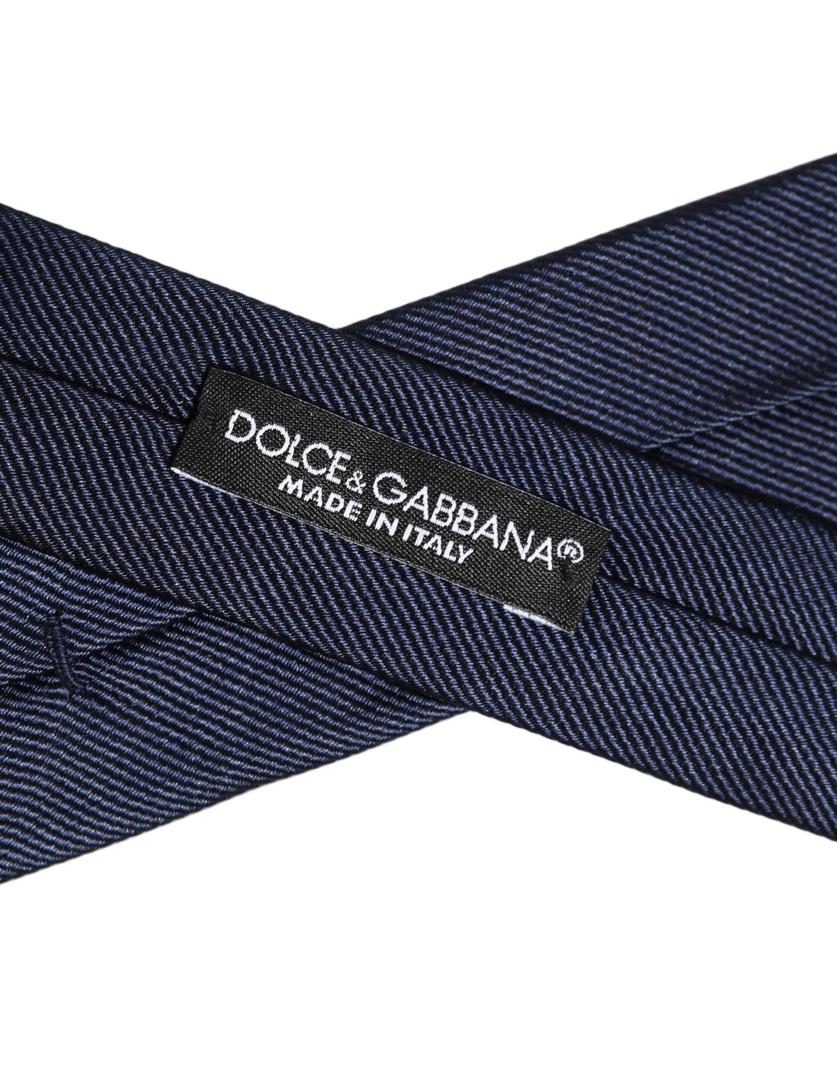 Dolce & Gabbana Men Dark Blue Textured Silk Adjustable Tied Necktie Tie