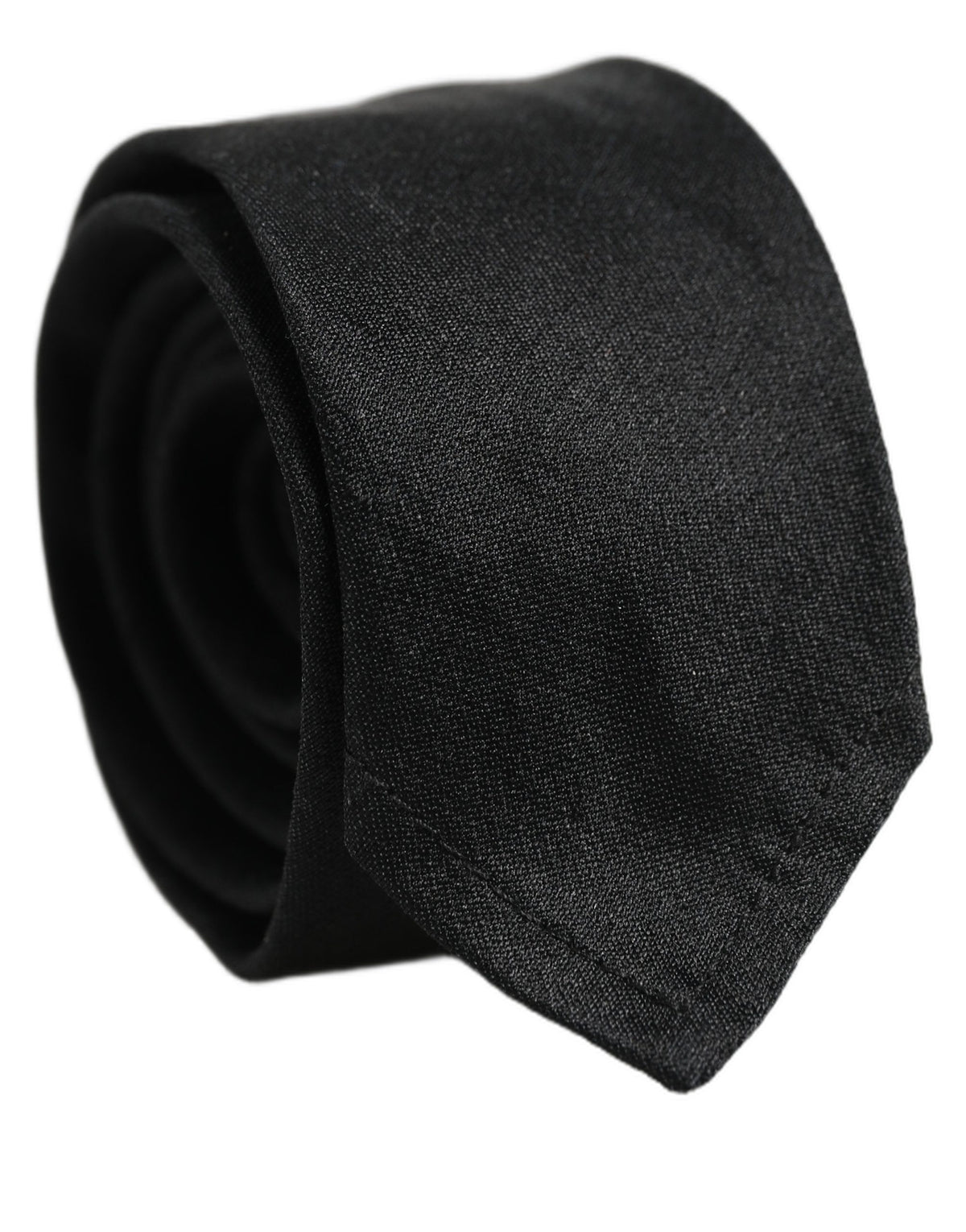 Dolce & Gabbana Men Black Satin Silk Classic Adjustable Tied Necktie Tie