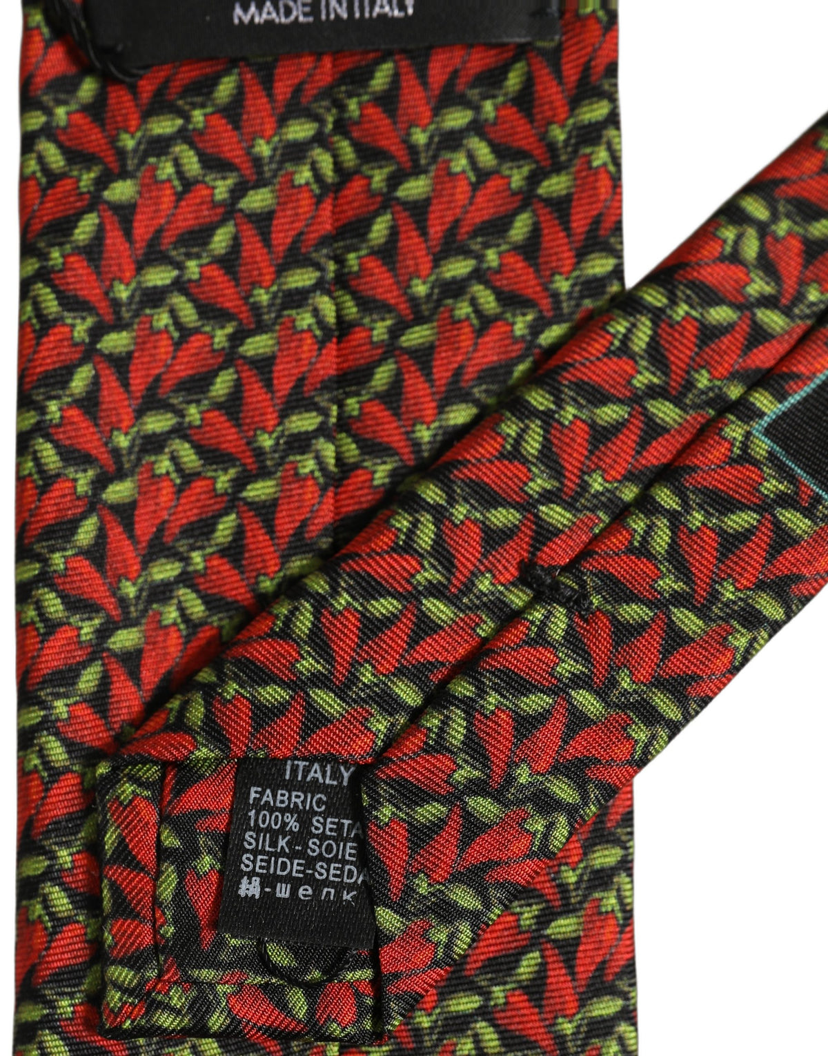 Dolce & Gabbana Multicolor Chili Peppers Silk Adjustable Tied Necktie Tie