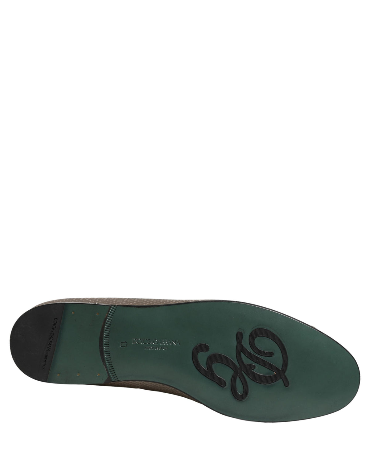 New Dolce & Gabbana Silver Leather Logo Slip On Loafers Shoes
