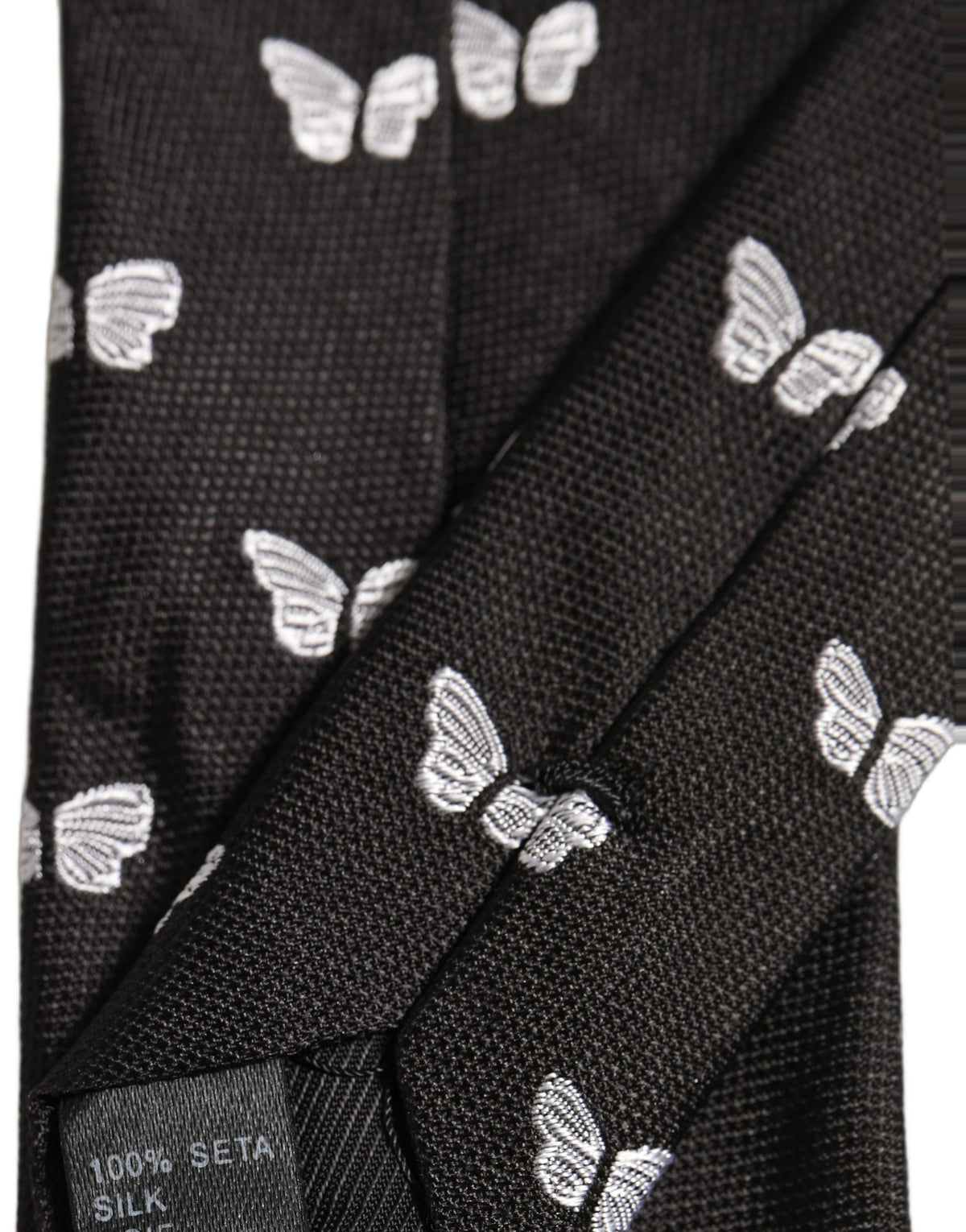 Dolce & Gabbana Men Black Silk Butterfly Adjustable Tied Necktie Tie