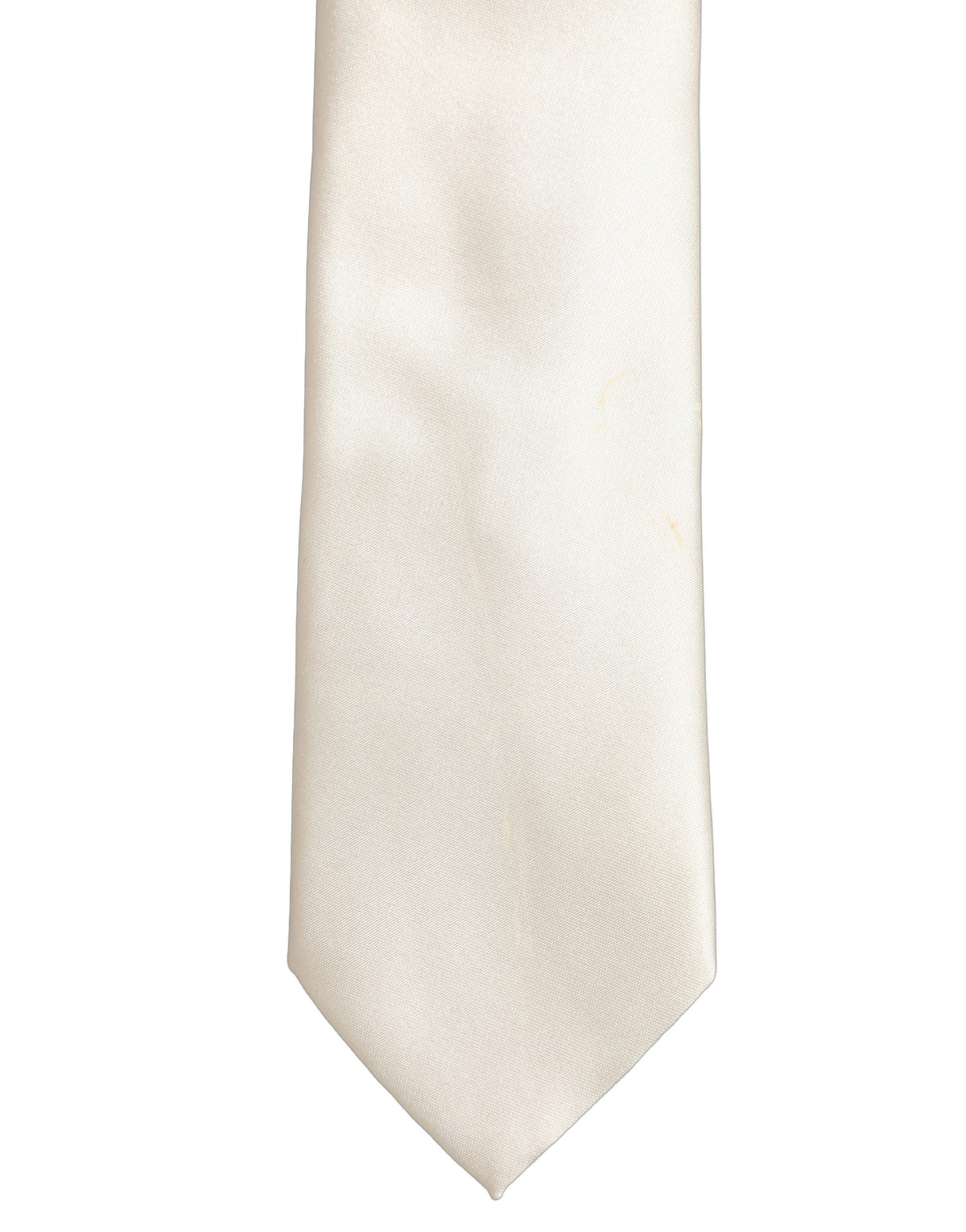 Dolce & Gabbana Cream Satin 100% Silk Adjustable Tied Men Necktie Tie