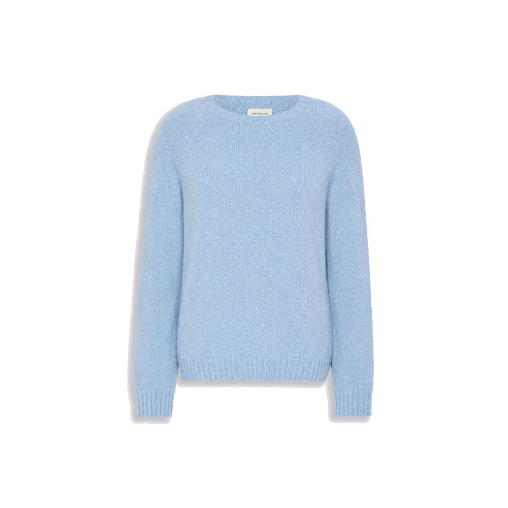 Max Mara Blue Alpaca Leather Sweatshirt