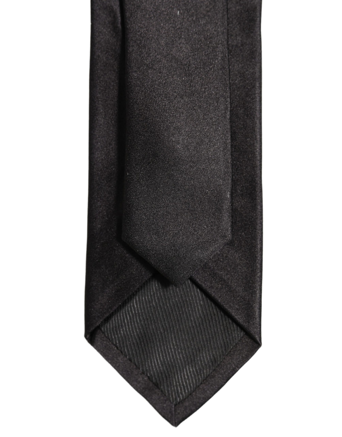 Dolce & Gabbana Black Satin 100% Silk Adjustable Tied Men Necktie Tie
