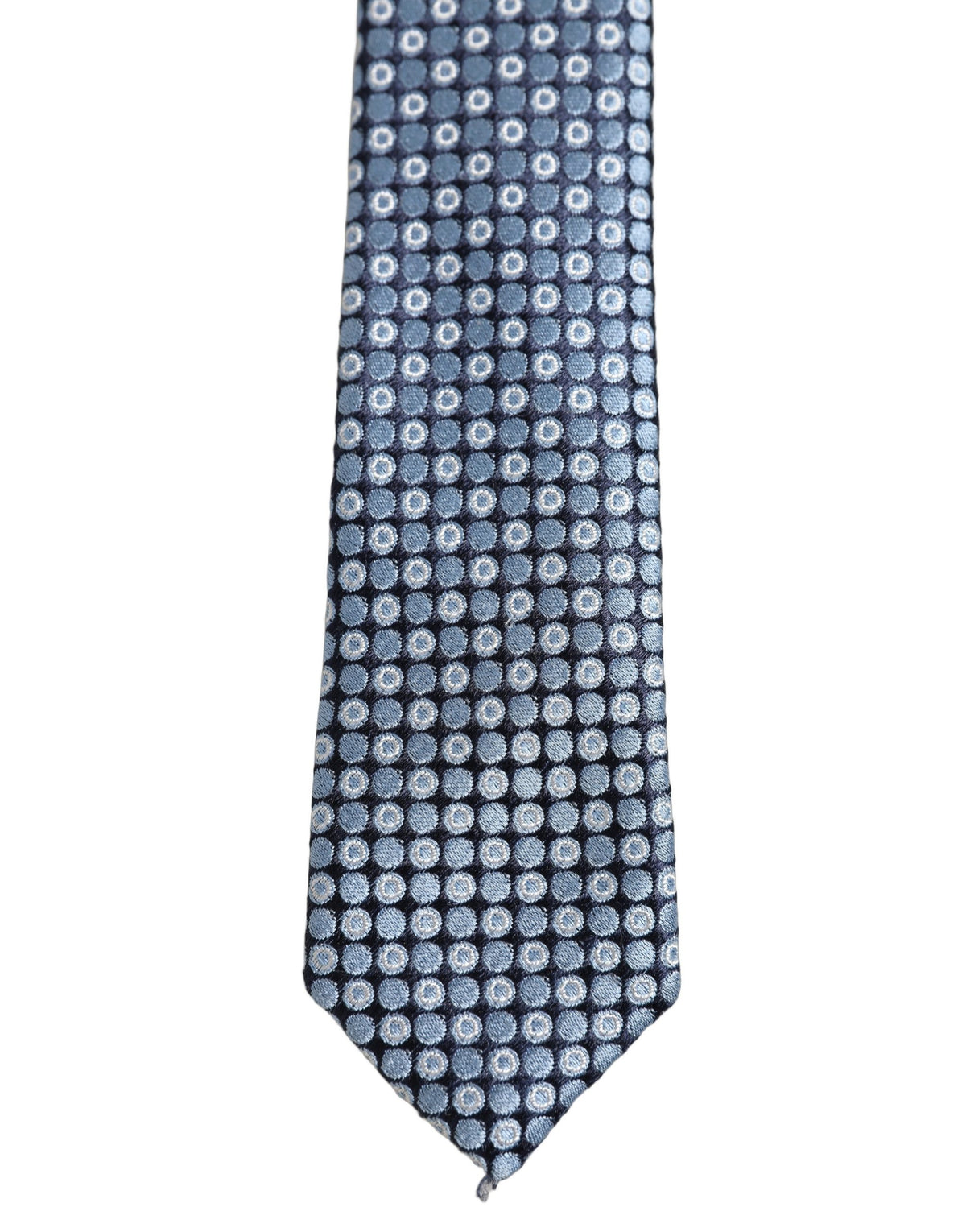 Dolce & Gabbana Blue Circle Pattern Silk Adjustable Necktie Accessory Tie