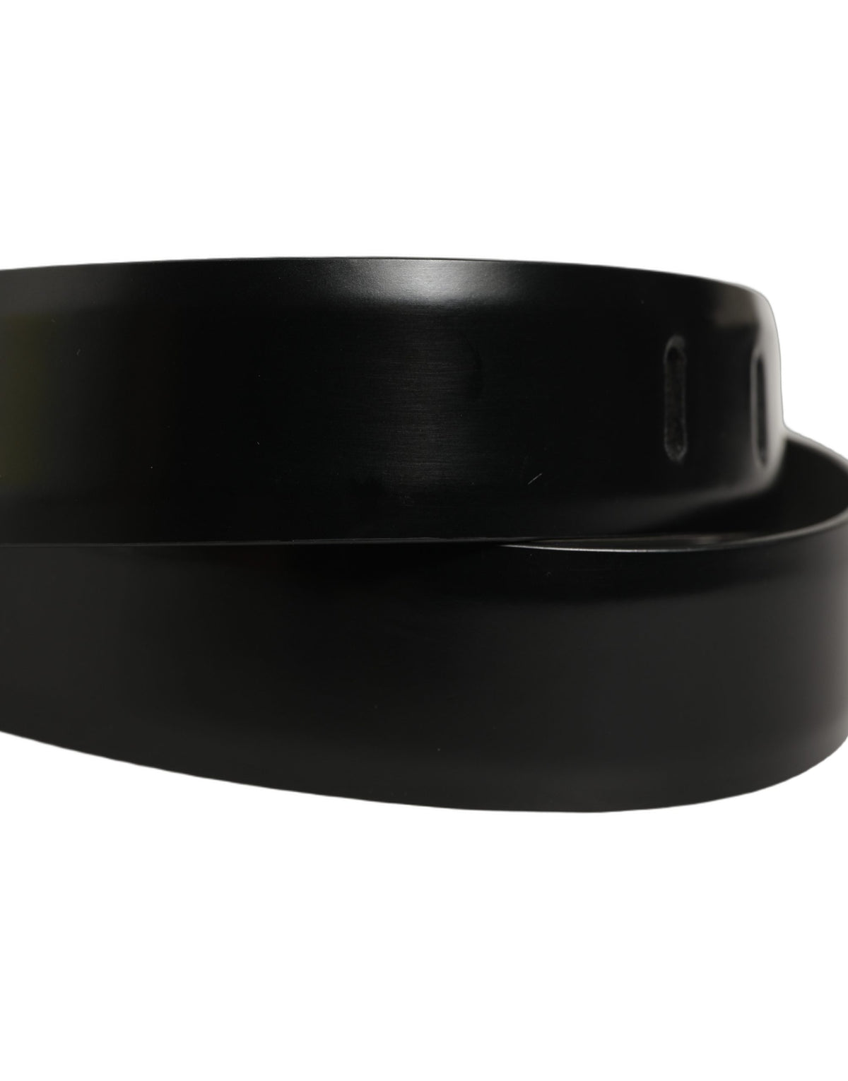 Dolce & Gabbana Black Leather Silver Tone Metal Buckle Belt