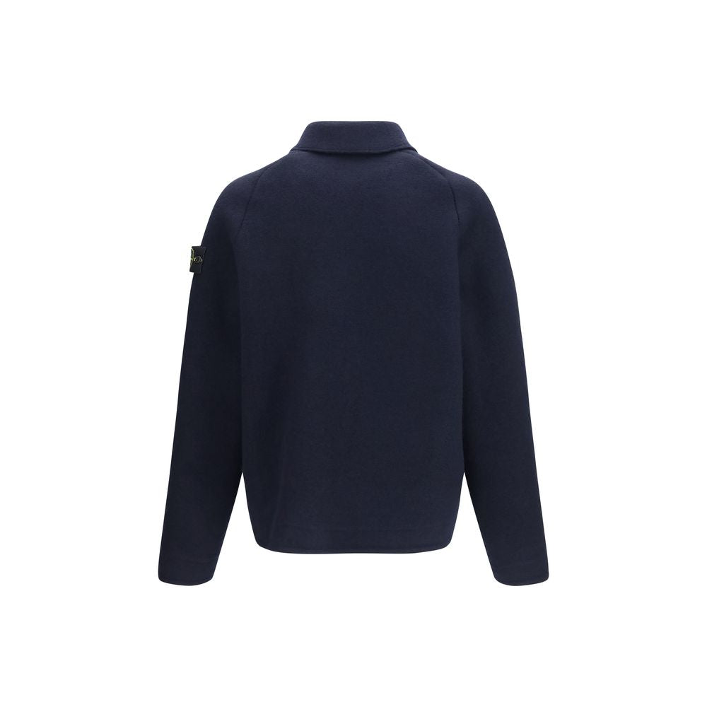 Stone Island Blue Wool Jacket