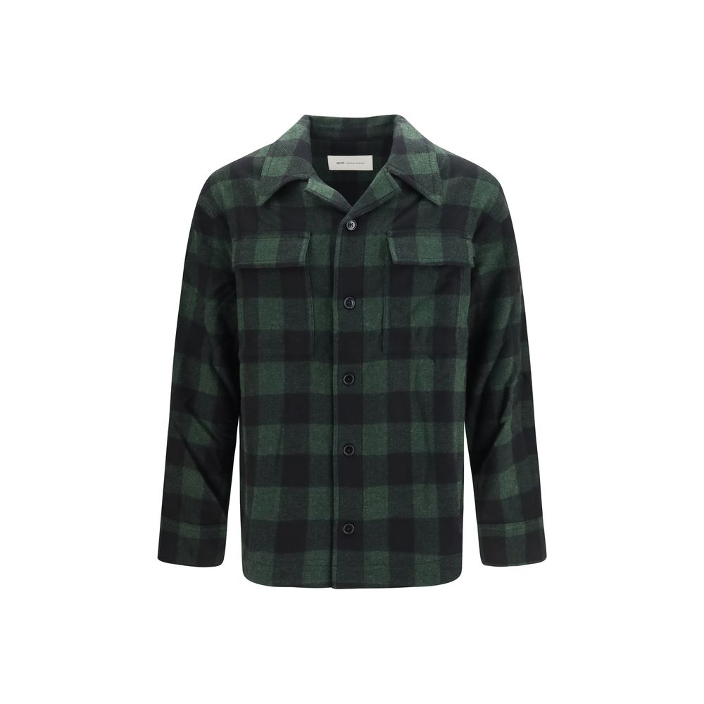Ami Paris Bicolor Wool Pattern Shirt