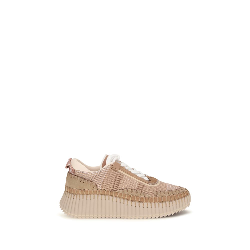 Chloé Beige Nylon Athletic Sneakers