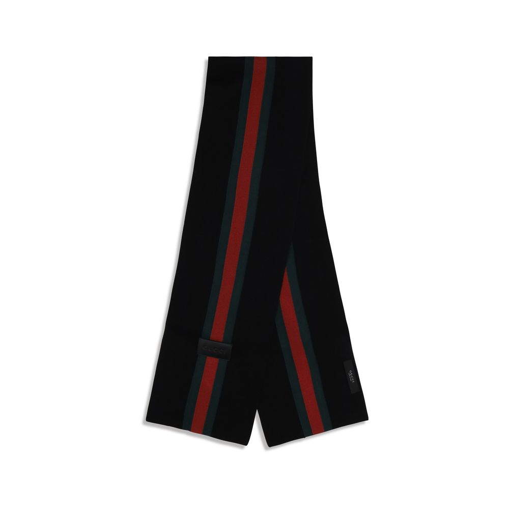 Gucci Black Wool Scarf