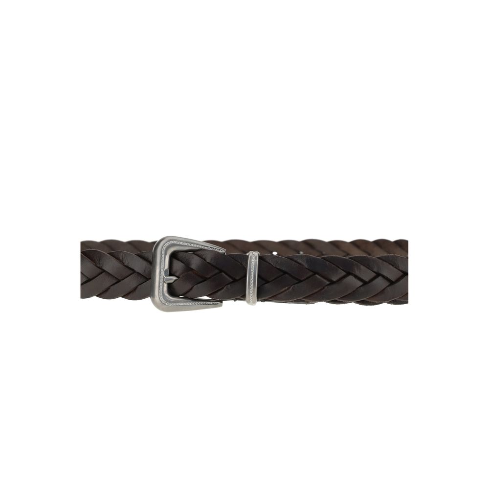 Brunello Cucinelli Brown Calf Leather Bos Taurus Belt
