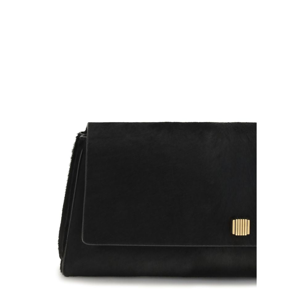 Khaite Black Leather Clutch Bag