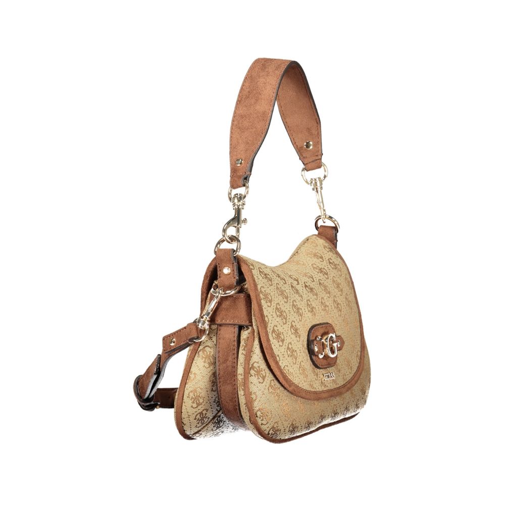 Guess Jeans Beige Women's Bag with Adjustable Shoulder Strap