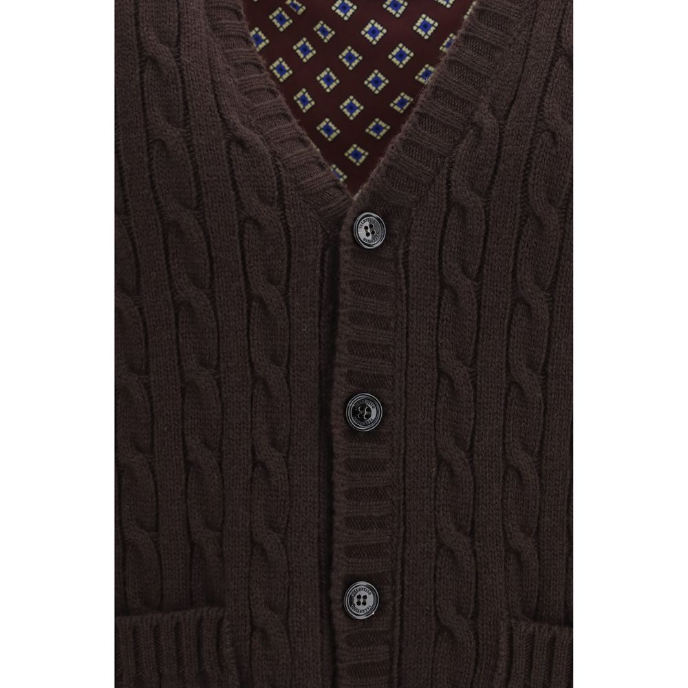 New Valentino Garavani Brown Wool Cardigan