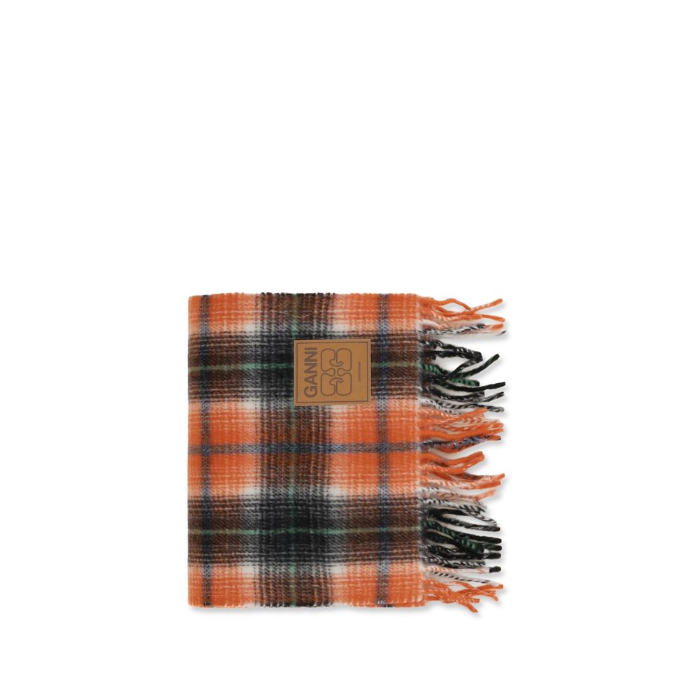 Ganni Orange Wool Foulard