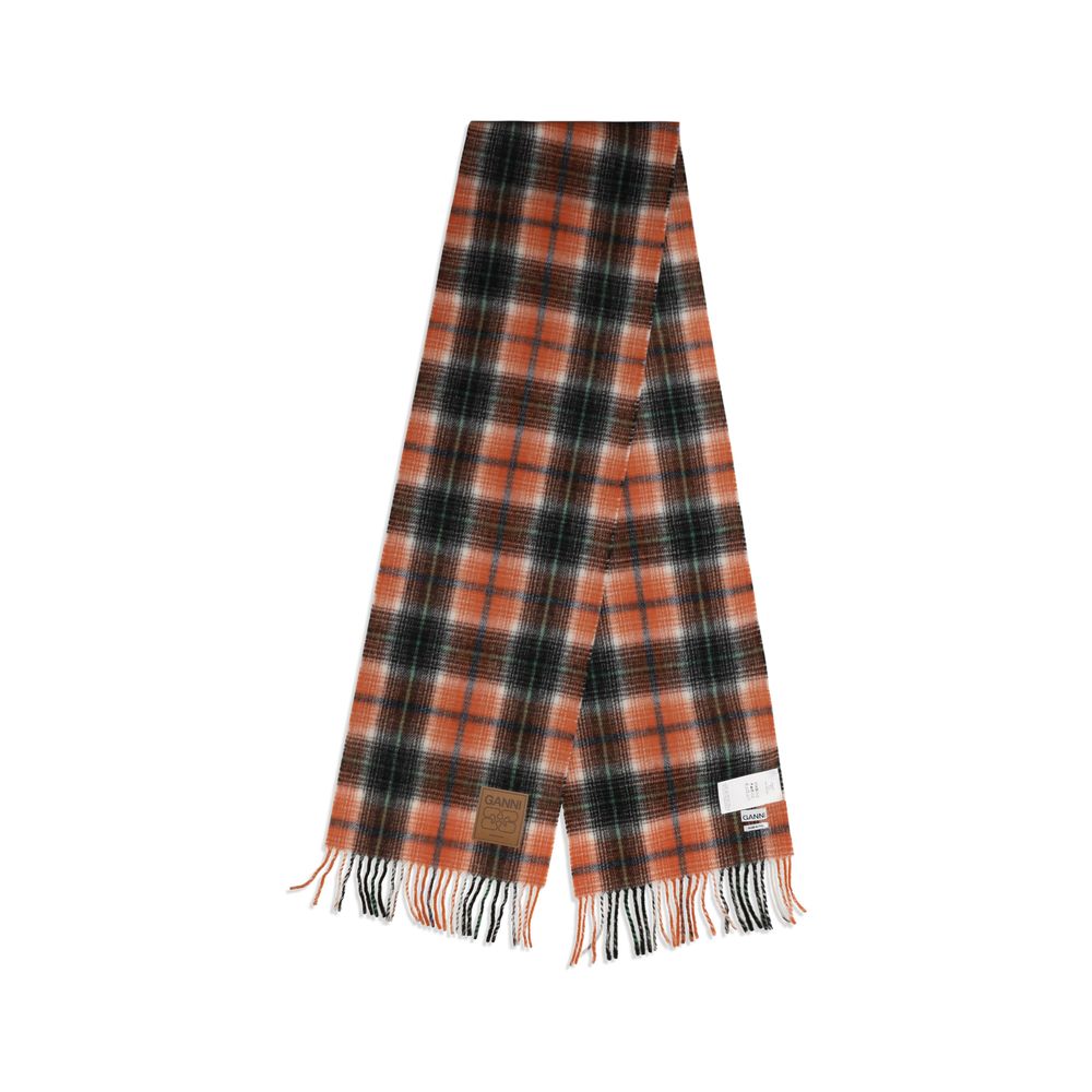 Ganni Orange Wool Foulard
